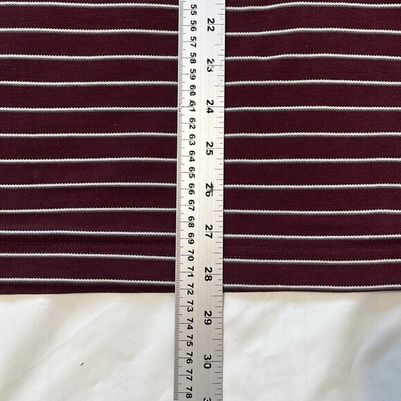Top Flight  Brand men’s Polo T-shirt ,Size  L Maroon with stripes pre owned - Picture 13 of 14
